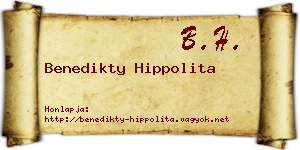 Benedikty Hippolita névjegykártya